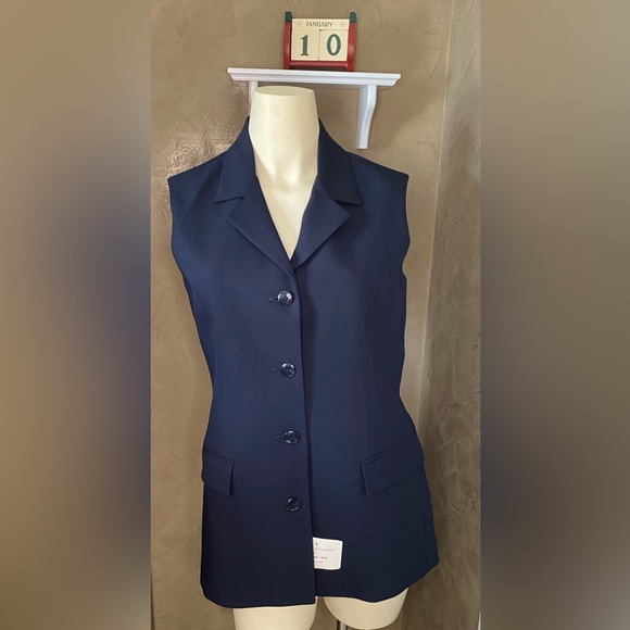 International Uniforms Vest Button Up Pockets Sleeveless Collared Lined S - Picture 1 of 9